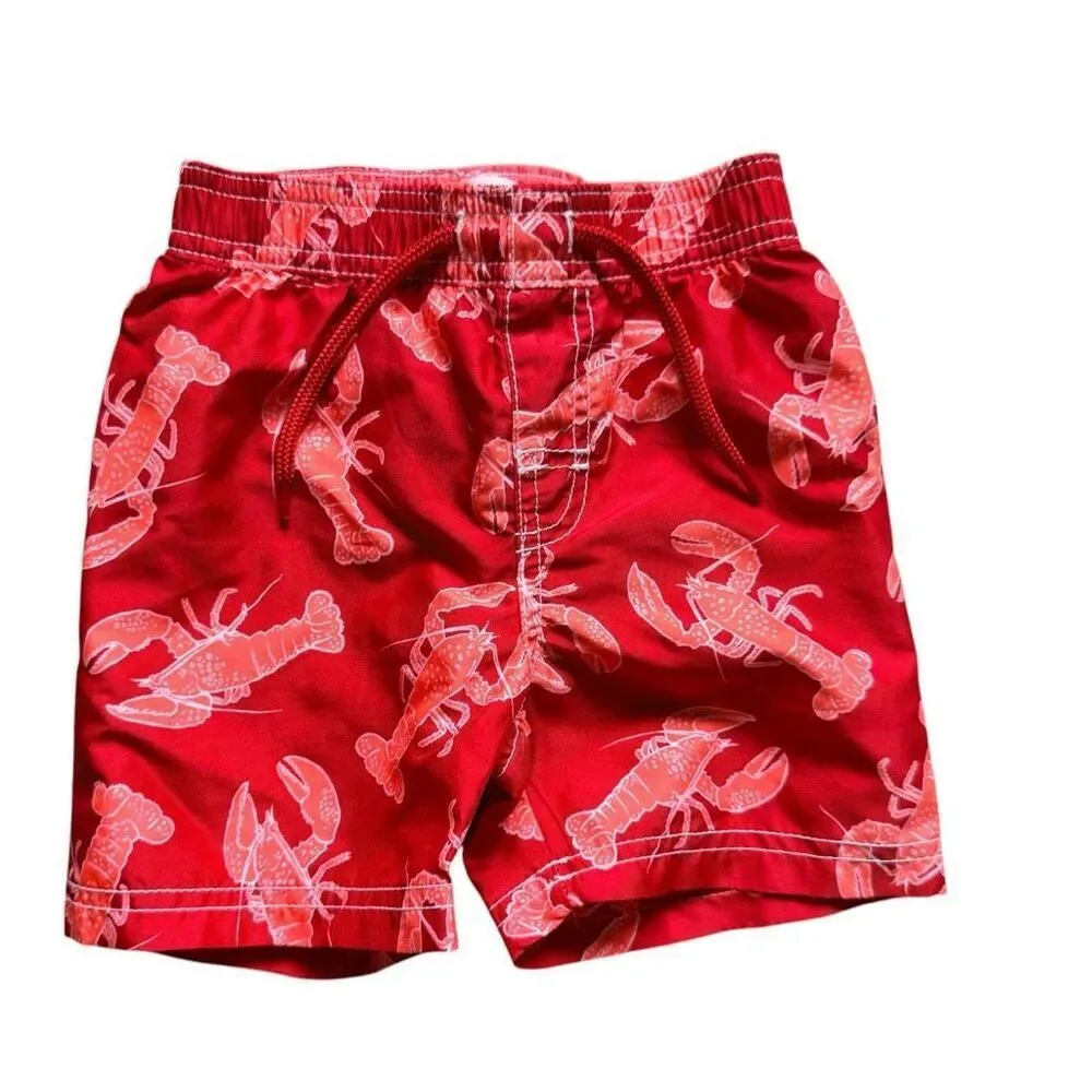 Baby Boys Old Navy Lobster Allover Print Swim Swimming Trunks - Sz 18-24 mo